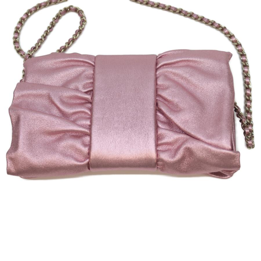 CHANEL（シャネル） 24B メタリックピンク ラムスキン AS5129 リボン