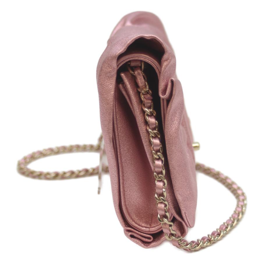 CHANEL（シャネル） 24B メタリックピンク ラムスキン AS5129 リボン
