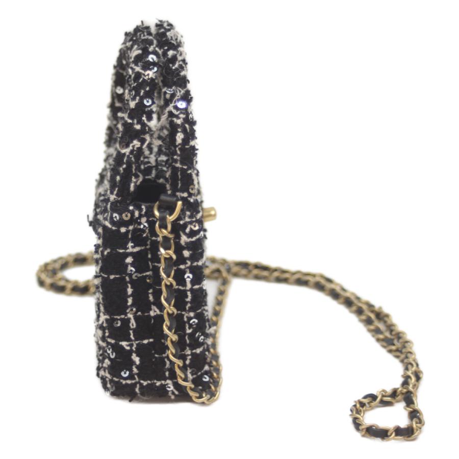 2日に取消しますCHANEL 24AW ツイードショーツ　シャネル　34 CHANEL（シャネル） 24AW ブラック AP3435 ツイード×スパンコール ミニ