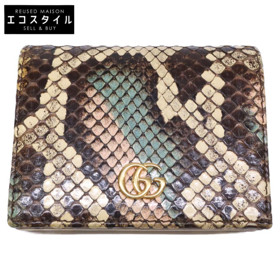 GUCCI グッチ 456126 ダブルG パイソン カードケース ウォレット GUCCI（グッチ） 456126 ダブルG パイソン カードケース ウォレット 二