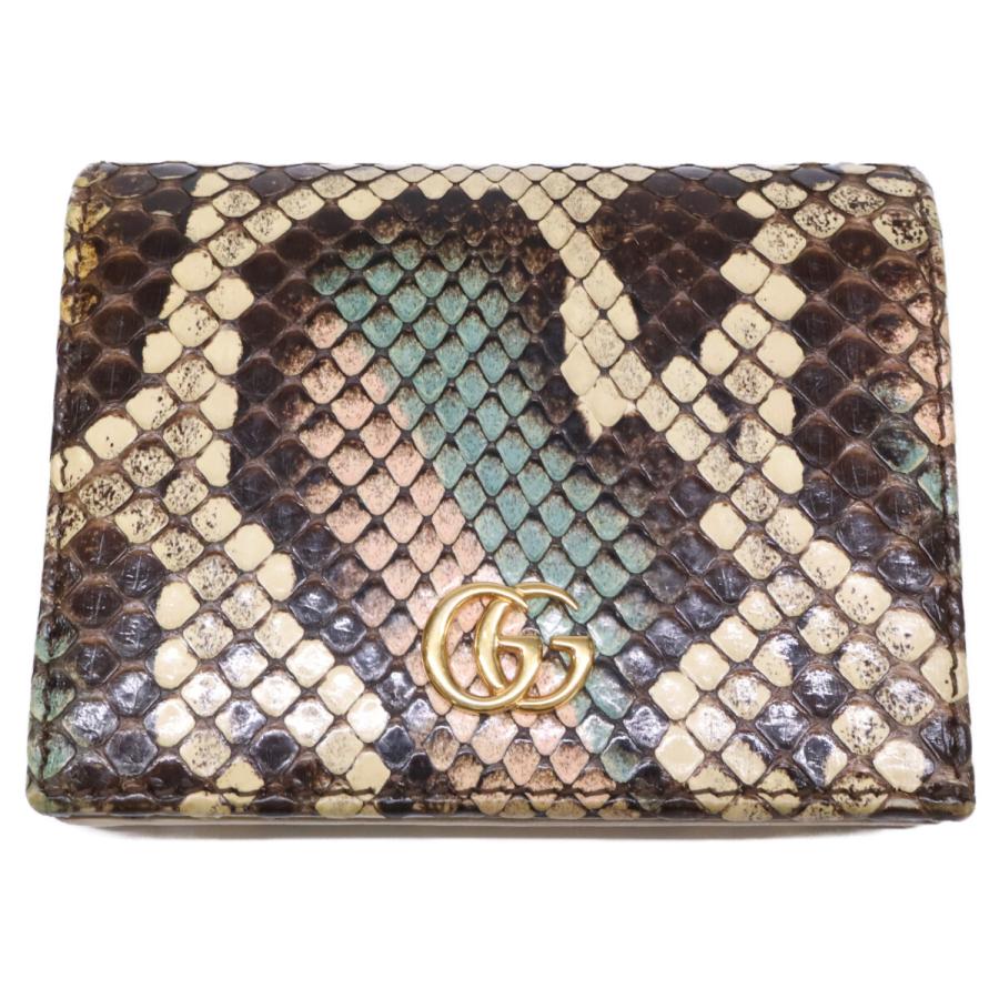 GUCCI（グッチ） 456126 ダブルG パイソン カードケース ウォレット 二