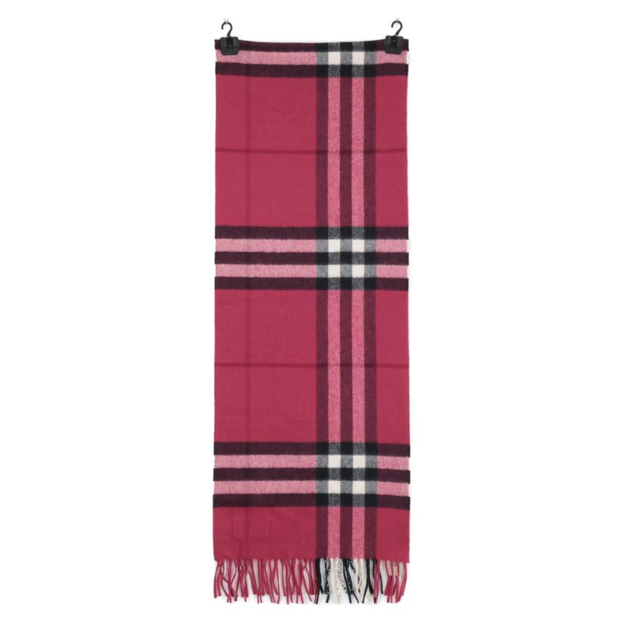 最終値下げ【新品】バーバリー アウトレットセレクト チェック ピンク マフラー BURBERRY（バーバリー） チェック＆ハート マフラー ピンク カシミヤ