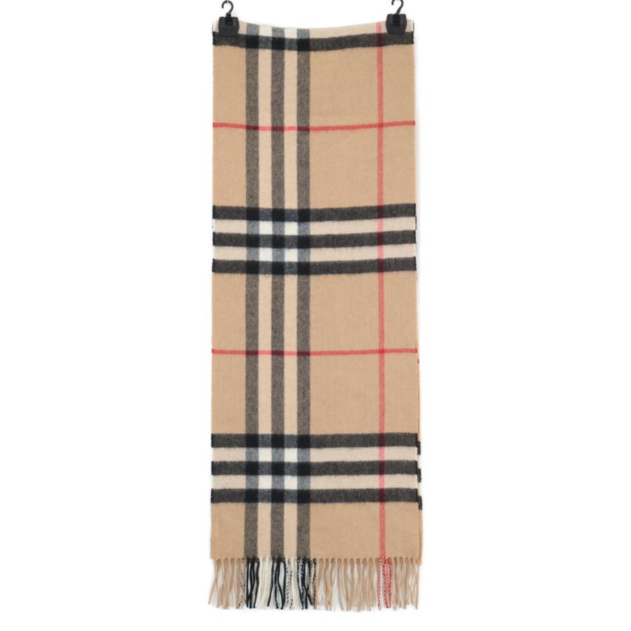 【美品】　バーバリー　マフラー　カシミヤ100% チェック　ブラウン　ベージュ BURBERRY（バーバリー） マフラー チェック カシミアスカーフ