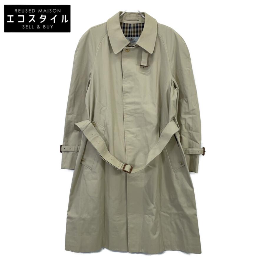 アクアスキュータム　ベージュ トレンチコート チェック裏地 Aquascutum（アクアスキュータム） イギリス製 裏地チェック柄