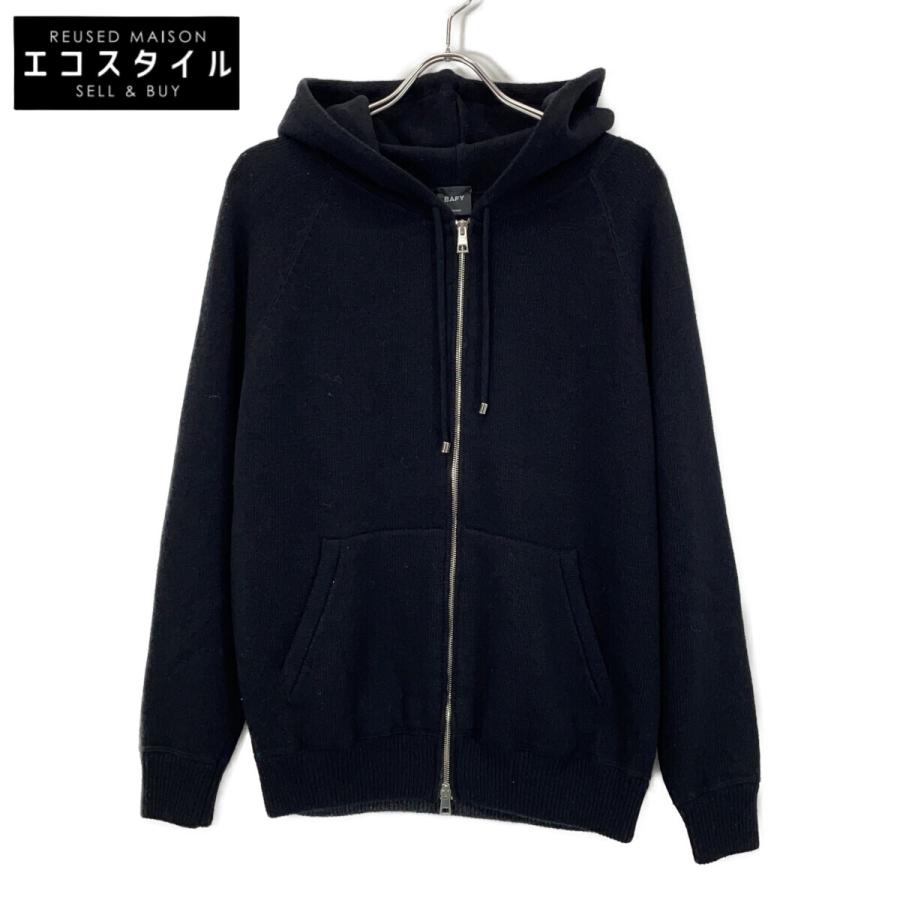 BAFY バフィー ブラック ウール ジップアップ ニットパーカー 48