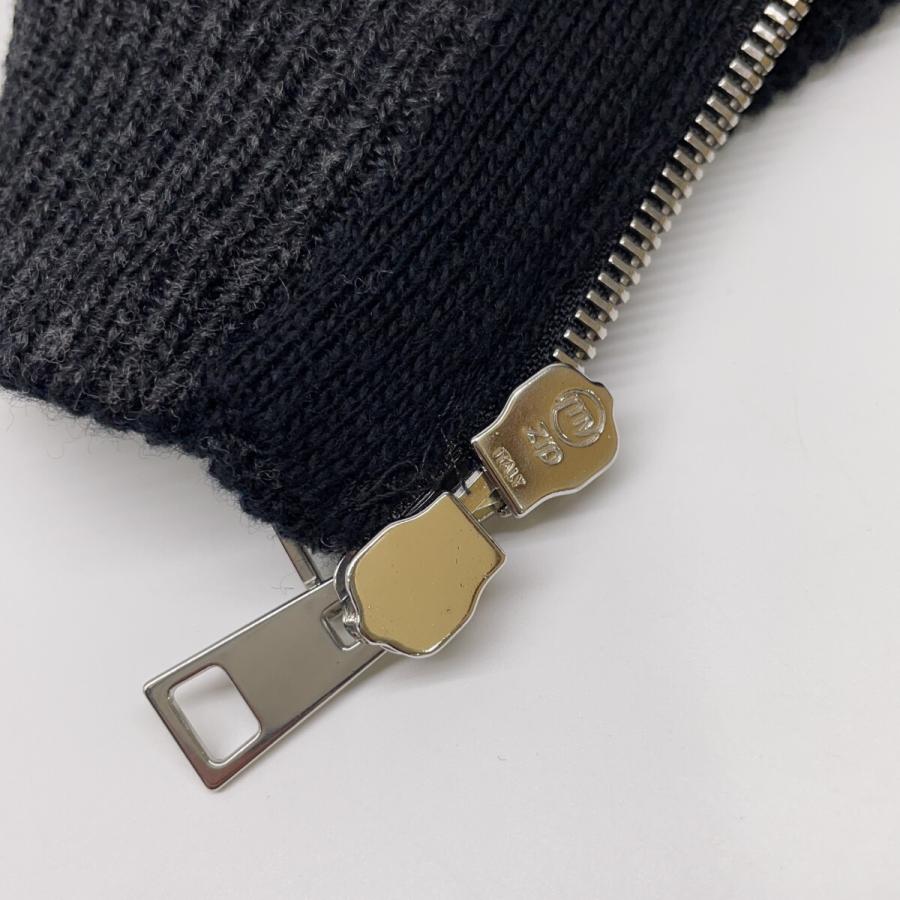 BAFY バフィー ブラック ウール ジップアップ ニットパーカー 48