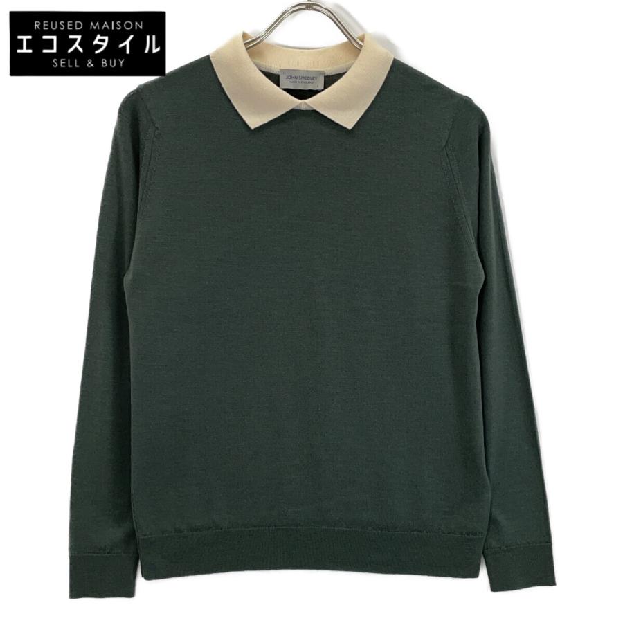 JOHN SMEDLEY ジョンスメドレー ウール バイカラー クレリック ニット