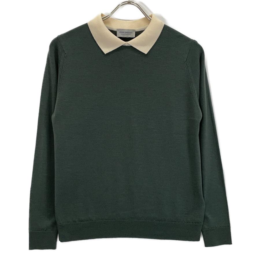 JOHN SMEDLEY ジョンスメドレー ウール バイカラー クレリック ニット