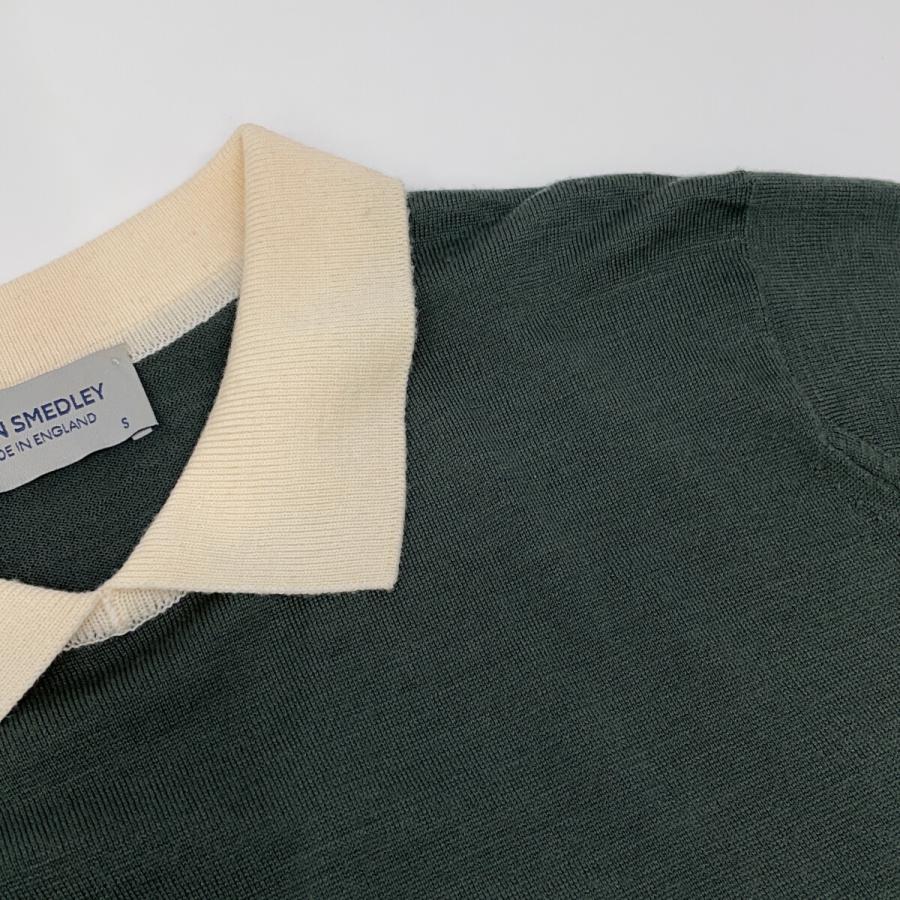 JOHN SMEDLEY ジョンスメドレー ウール バイカラー クレリック ニット