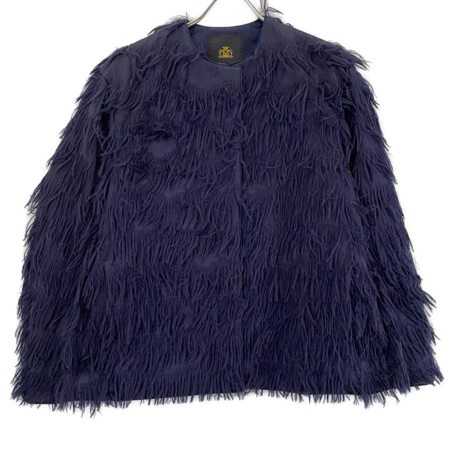 DRAWER（ドゥロワー） 6525-299-0913 ネイビー フリンジ ジャケット