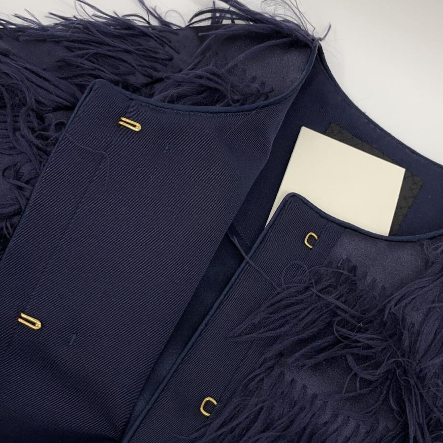 DRAWER（ドゥロワー） 6525-299-0913 ネイビー フリンジ ジャケット