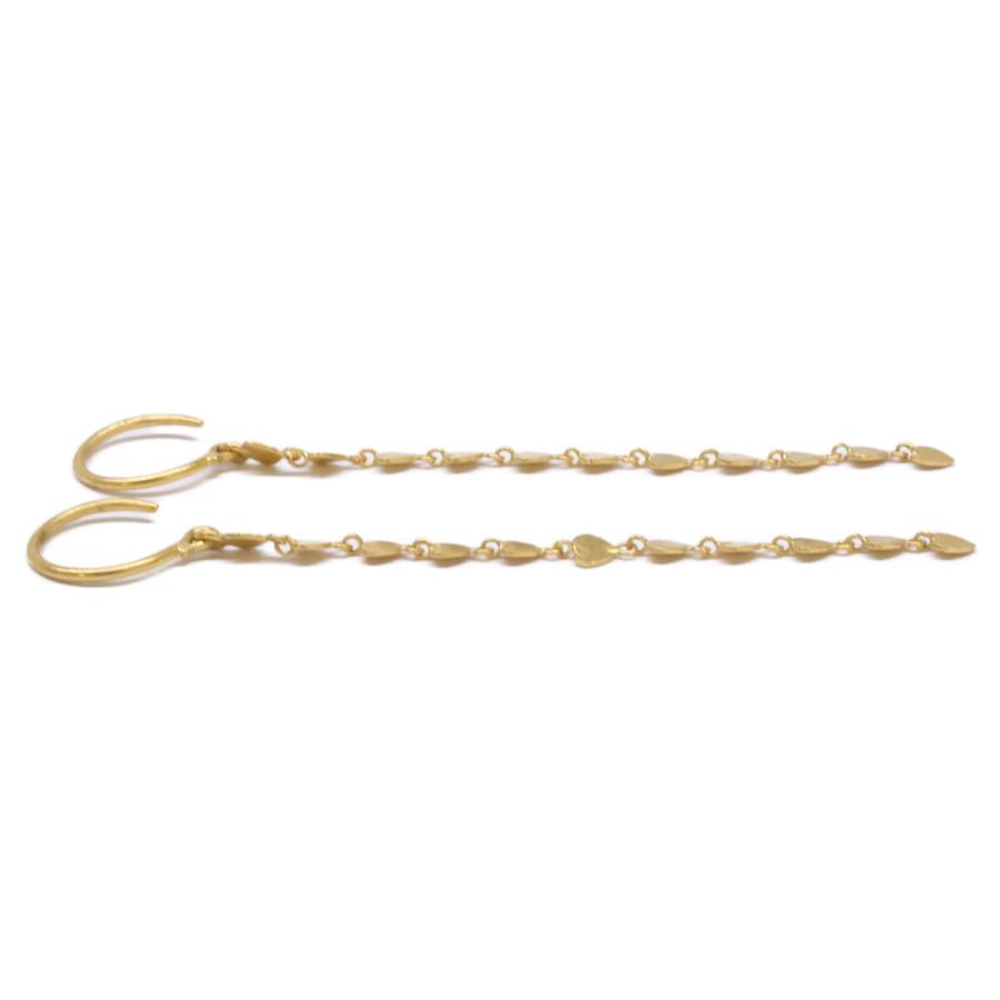 マリーエレーヌドゥタイヤック　22k ロング ハート パイエット ピアス10連 美品/ Marie-Helene de Taillac マリーエレーヌドゥタイヤック K22YG