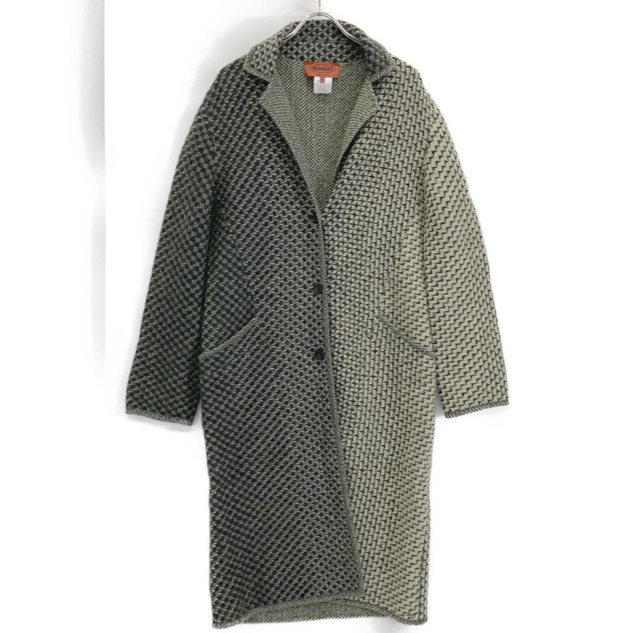MISSONI（ミッソーニ） グリーンバイカラー ニットコート