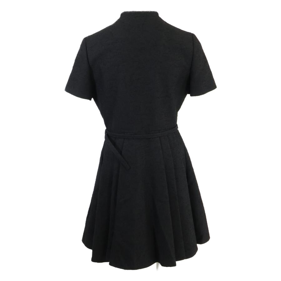 美品/国内正規 Christian Dior クリスチャンディオール 421R66A1761 ウールｘコットン ベルト付 ブークレ ショートドレス 38の画像