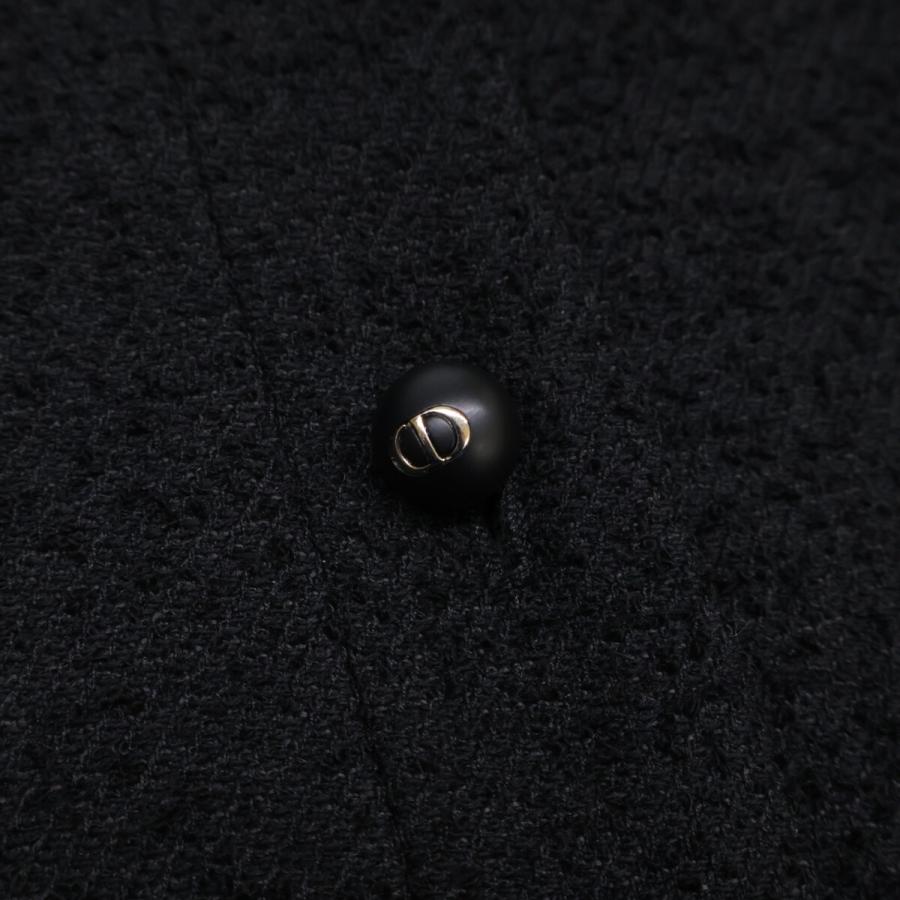 美品/国内正規 Christian Dior クリスチャンディオール 421R66A1761 ウールｘコットン ベルト付 ブークレ ショートドレス 38の画像