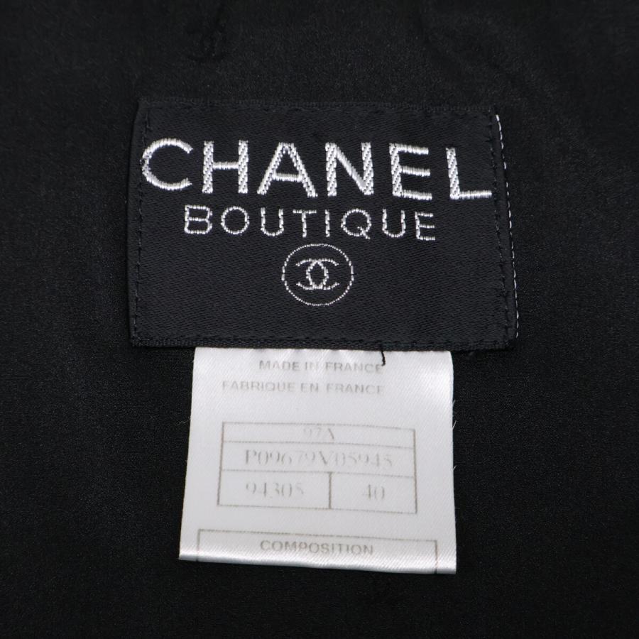 美品/  CHANEL シャネル P09679V05945 97A ツイード ジャケット/スカート セットアップ 40 ブラック レディースの画像