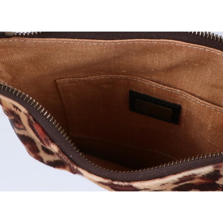 FENDI（フェンディ） 8BR248 ズッカ×ハラコ サドルバッグ ハンドバッグ