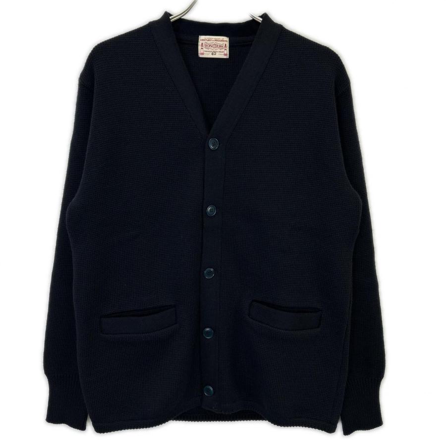 ボンクラ Vネックニット　ネイビー　40 BONCOURA ボンクラ ネイビー ウール ニットカーディガン ネイビー 40