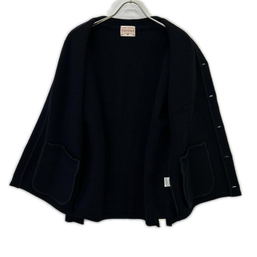 BONCOURA ボンクラ ネイビー ウール ニットカーディガン ネイビー 40