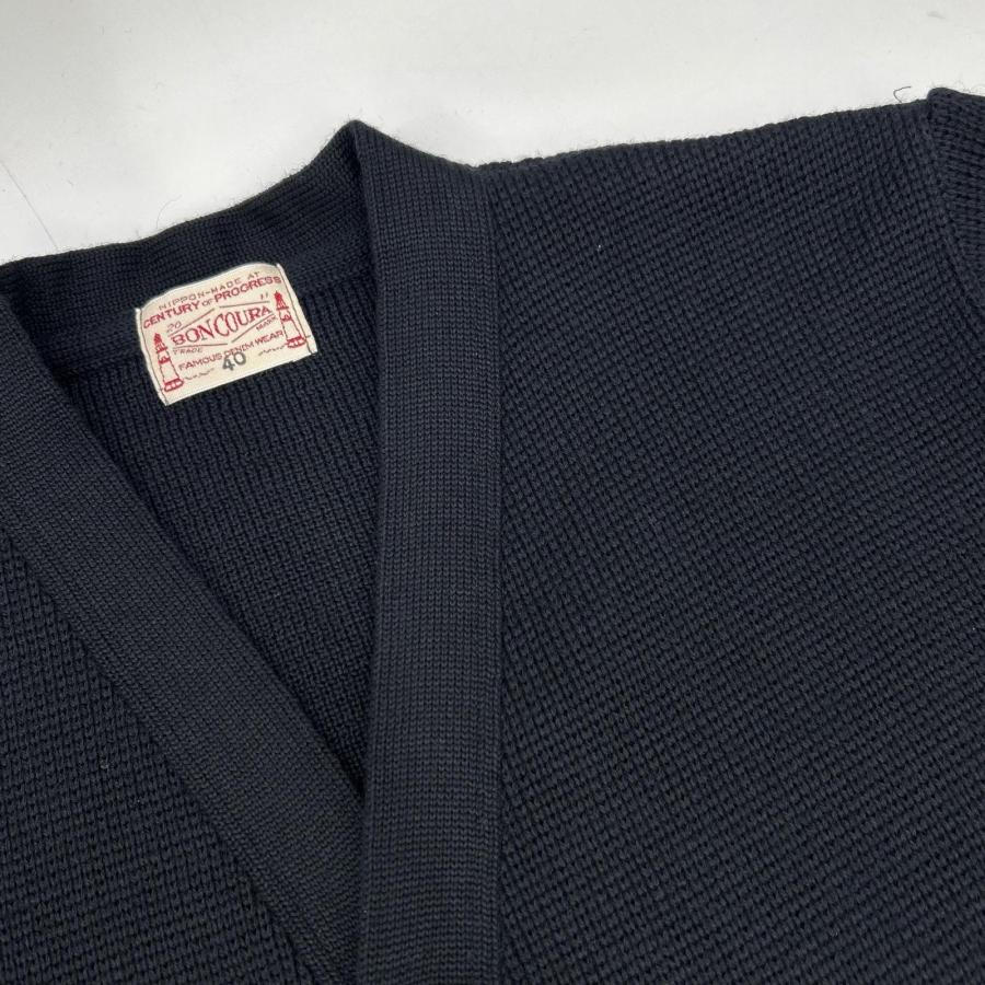 BONCOURA ボンクラ ネイビー ウール ニットカーディガン ネイビー 40