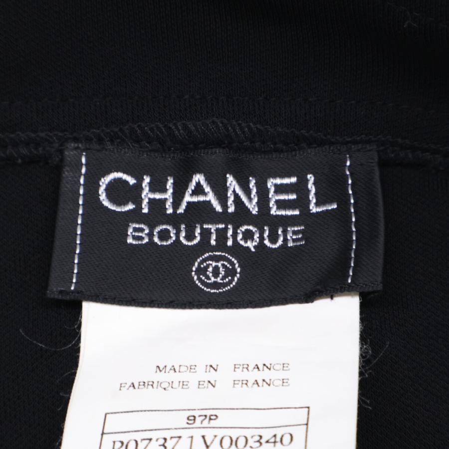 CHANEL シャネル 97P P07371V00340 ウエストロゴ刺繍 レギンスパンツ 38 ブラック レディース