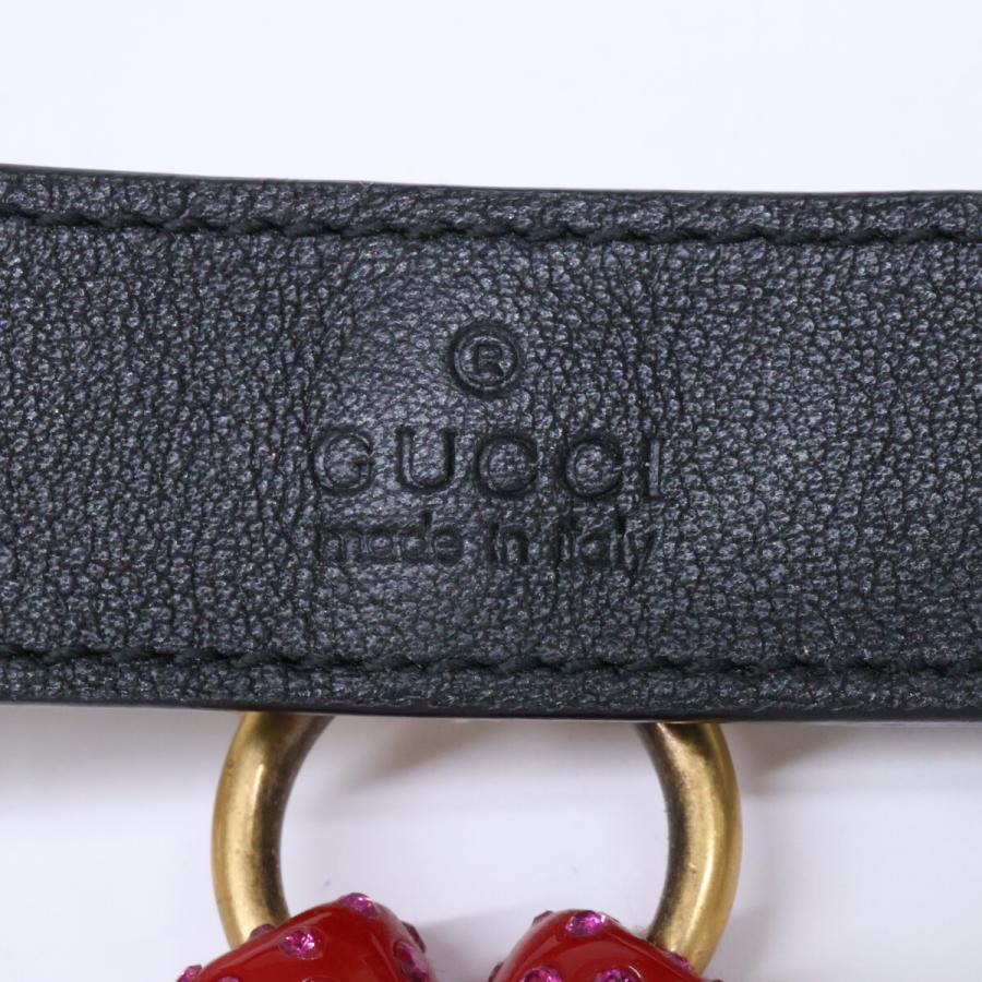 GUCCI（グッチ） トリプル ライオンヘッド チェリー レザー チョーカー