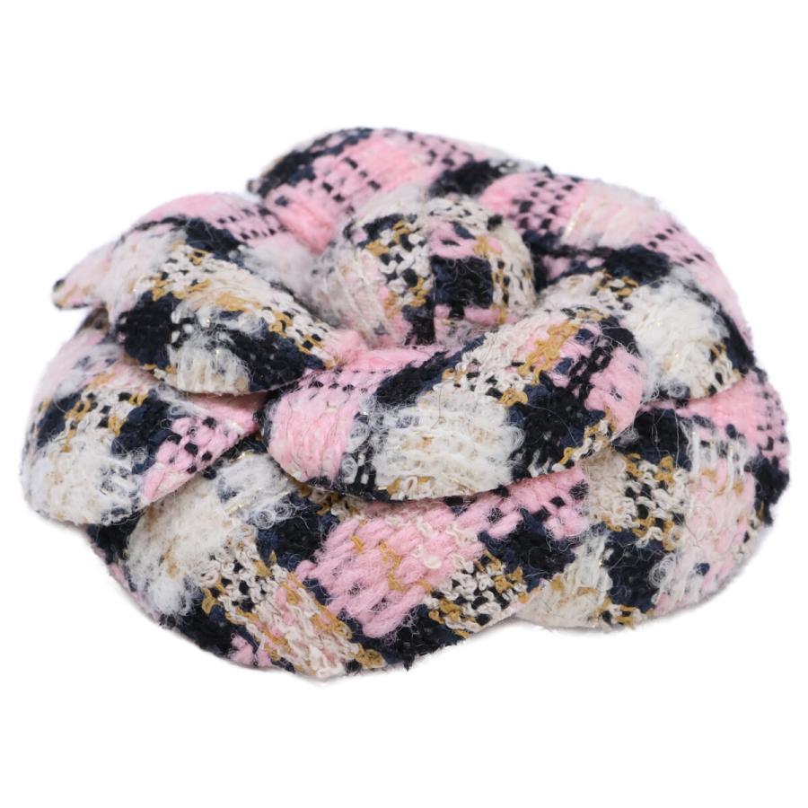 CHANEL（シャネル） 美品 23K AA9624 ツイード カメリア ブローチ