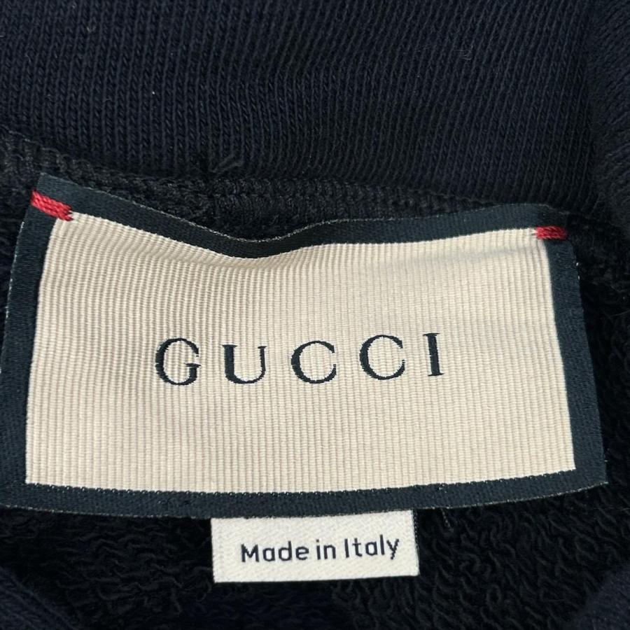 GUCCI グッチ ブラック 756592 コットンジジャージーフーデットスウェットシャツ ブラック XXS トップス レディース 中古_3