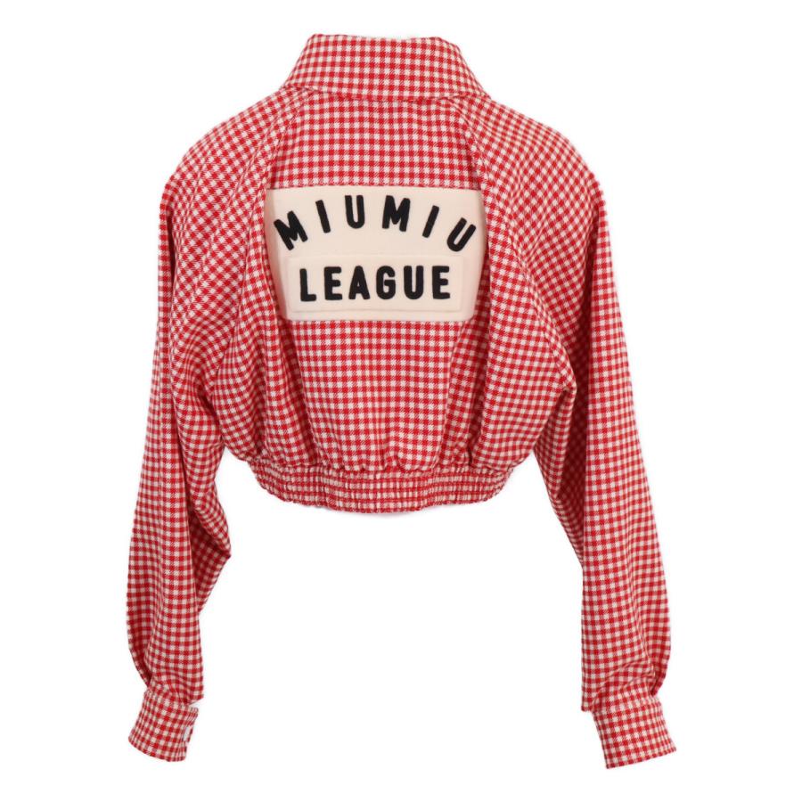 美品 MIU MIU クロップドブルゾン 2021年 チェック ジャケット L miu miu（ミュウミュウ） 美品 国内正規 ML671 ギンガムチェック