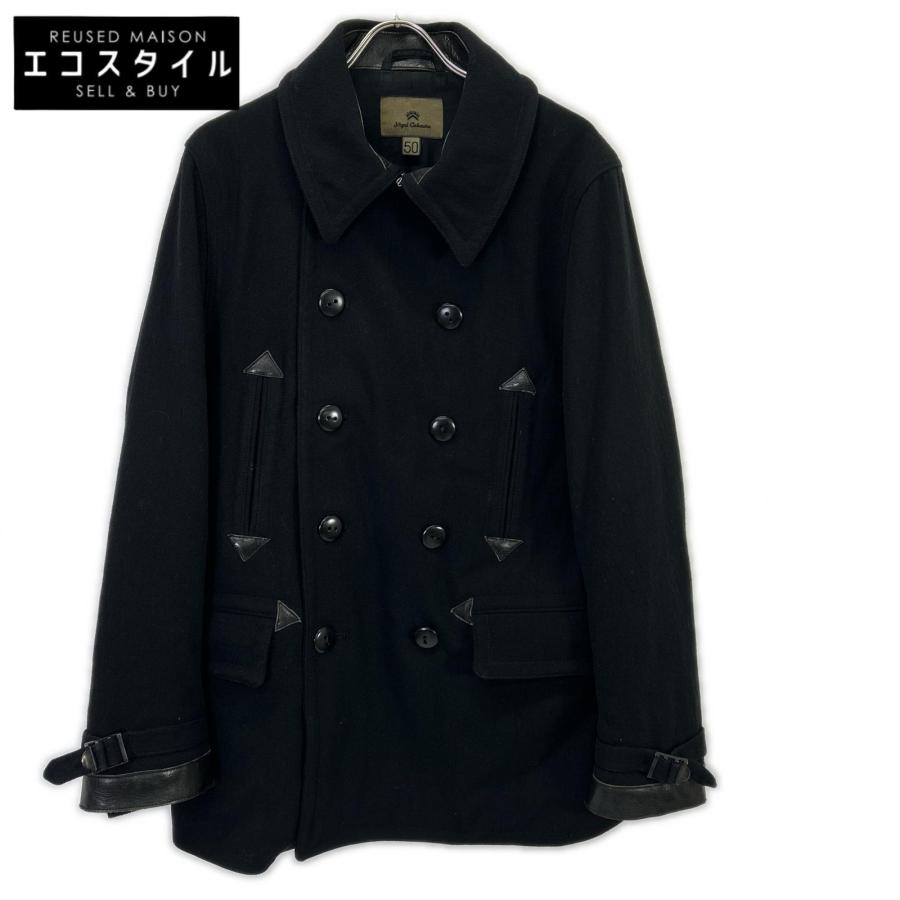 ウール ダブルブレスト ピーコート ブラック NIGEL CABOURN ナイジェル
