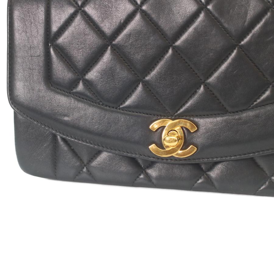 シャネル CHANEL ダイアナ22 A01164 ブラック/ゴールド金具 ラムスキン レディース ショルダーバッグ CHANEL（シャネル） A01164 黒 マトラッセ ラムスキン ゴールド金具