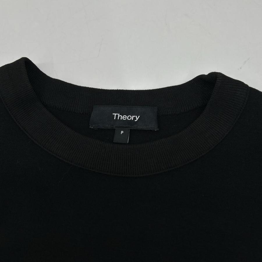 美品 24SS セオリー ニットカットソー М ブラック 近年 春夏 黒 美品】Theory セオリー 24SS メッシュ サマーニット カーディガン S