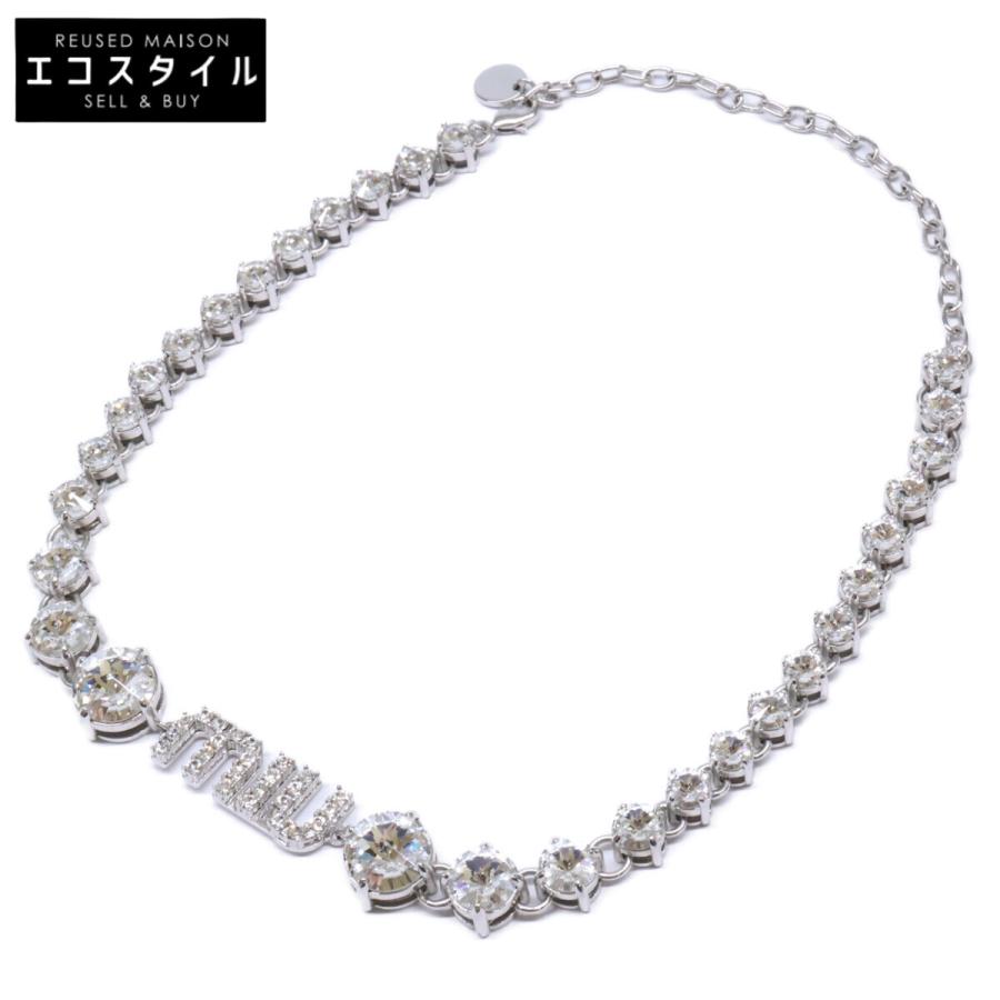 miu miu（ミュウミュウ） 23SS 5JC870 クリスタルロゴ チョーカー