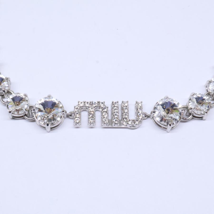miu miu（ミュウミュウ） 23SS 5JC870 クリスタルロゴ チョーカー