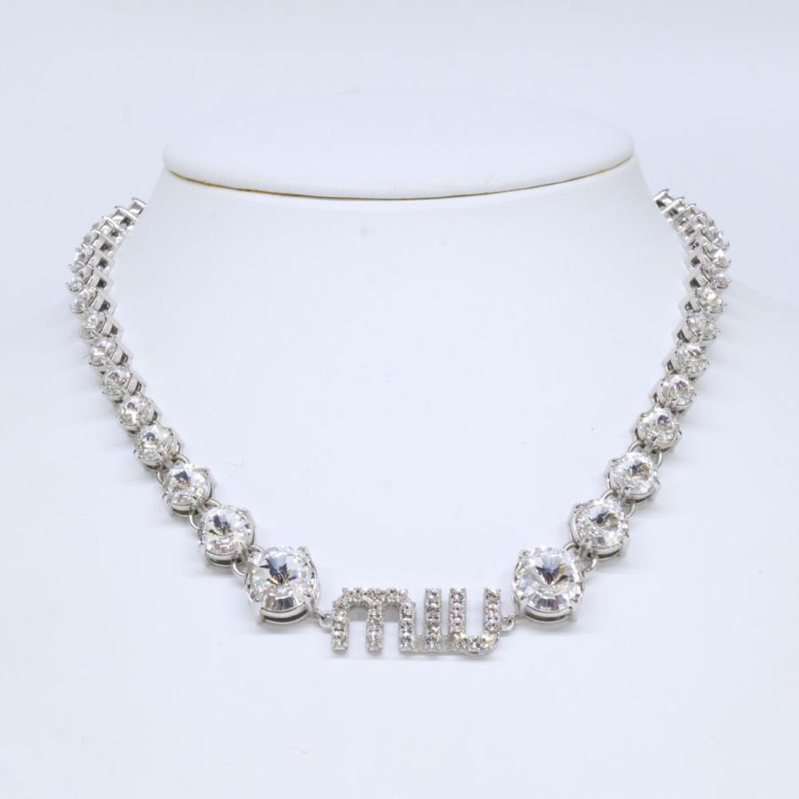 miu miu（ミュウミュウ） 23SS 5JC870 クリスタルロゴ チョーカー