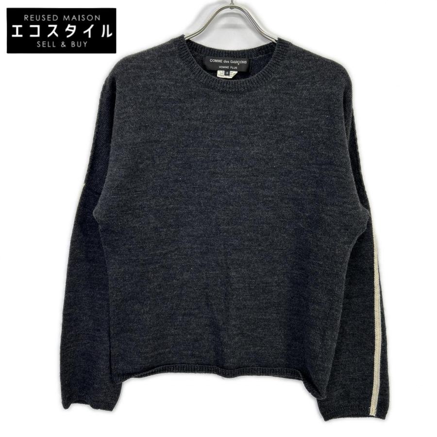COMMEdesGARCONS HOMME PLUS コムデギャルソンオムプリュス 12年製 PJ-N007 ウール サイドライン クルーネックニット S COMMEdesGARCONS HOMME PLUS コムデギャルソンオムプリュス 12年製 PJ