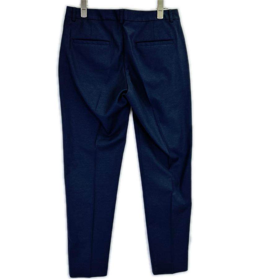 【美品】グリーンレーベルリラクシング パンツスーツ ノーカラージャケット L 青 green label relaxing（グリーンレーベルリラクシング） ノーカラー