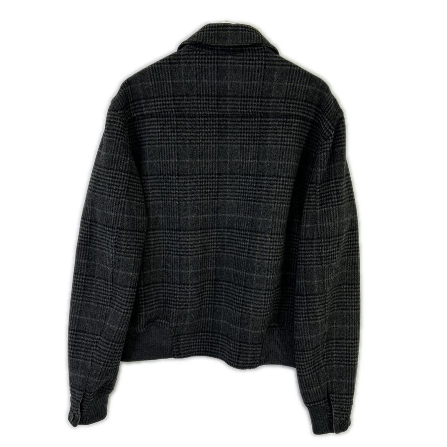 Z Zegna ジーゼニア グレー グレンチェック柄 カシミヤ混 ジップアップ 