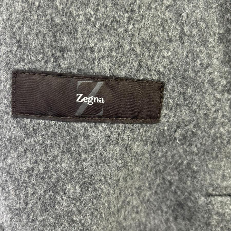 Z Zegna ジーゼニア グレー グレンチェック柄 カシミヤ混 ジップアップ 