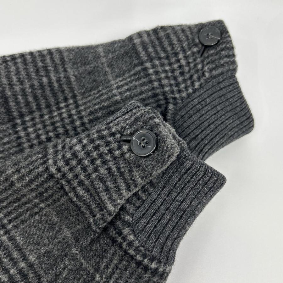 Z Zegna ジーゼニア グレー グレンチェック柄 カシミヤ混 ジップアップ 