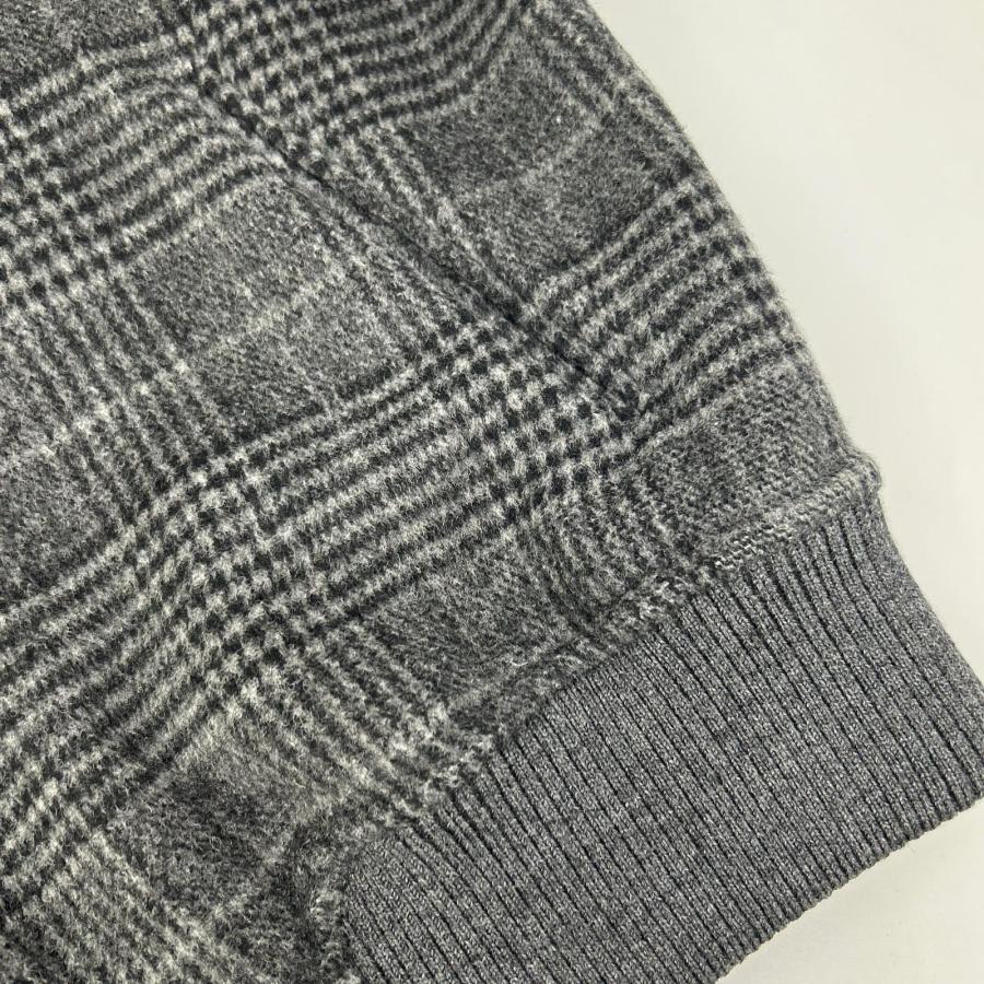 Z Zegna ジーゼニア グレー グレンチェック柄 カシミヤ混 ジップアップ 