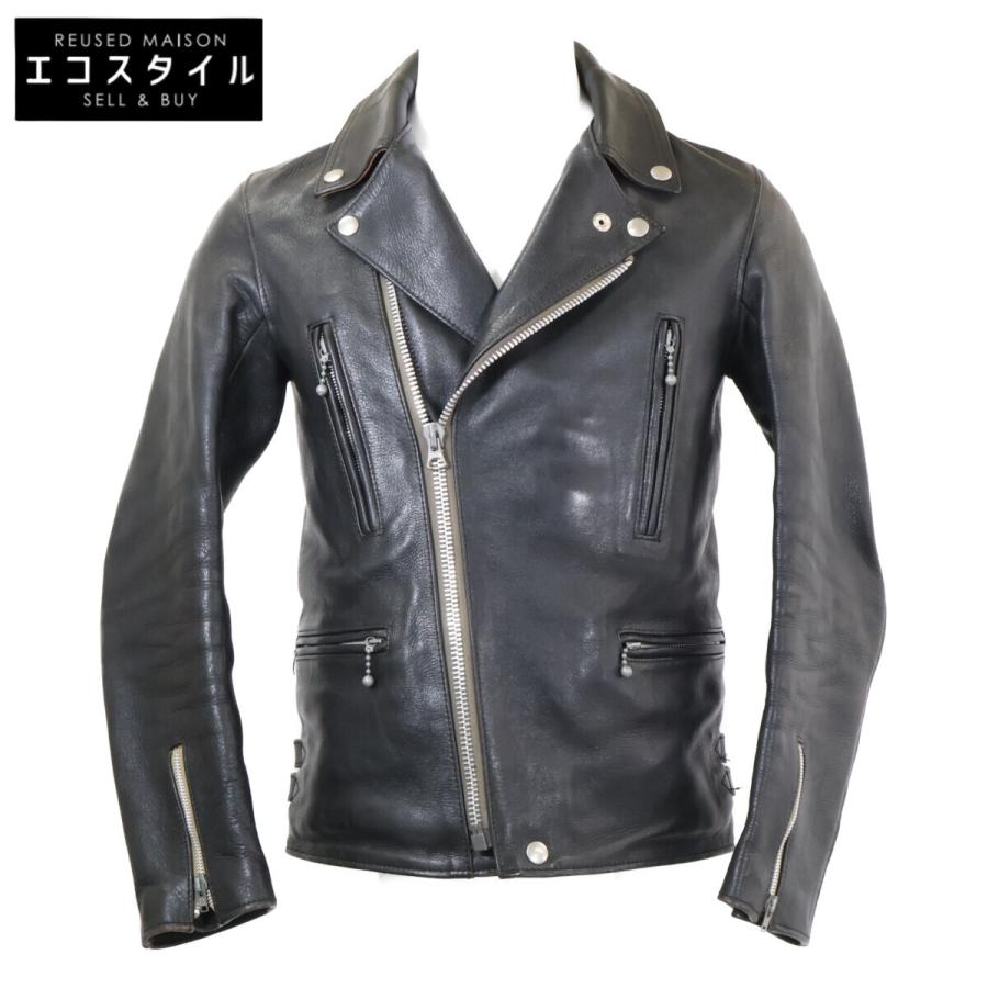 アディクトクローズ AD-18 ブラックアロー型 超希少 シープ ブラック茶芯 ADDICT CLOTHES アディクトクローズ レザー 茶芯 ダブルライダース