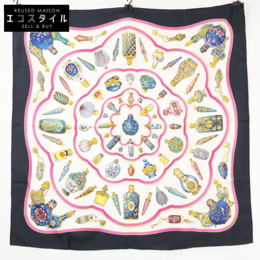 美品 HERMES エルメス Qu importe le flacon 香水瓶 シルク カレ90 