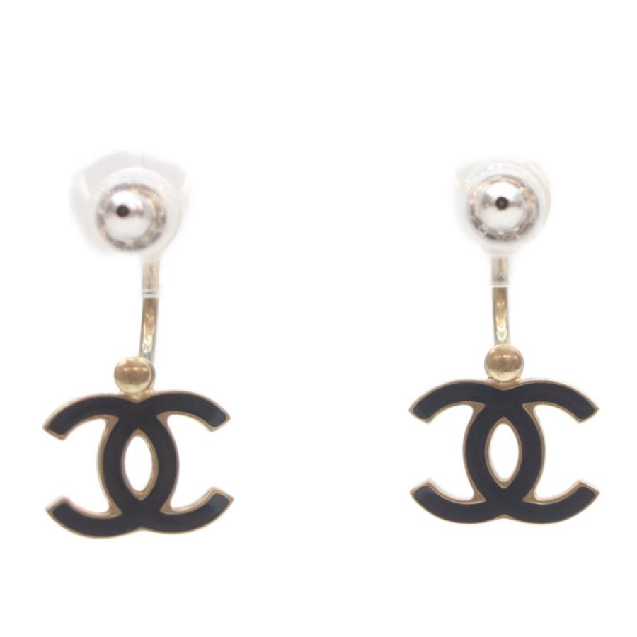 CHANEL（シャネル） 10P 黒 エナメルココマーク フープピアス