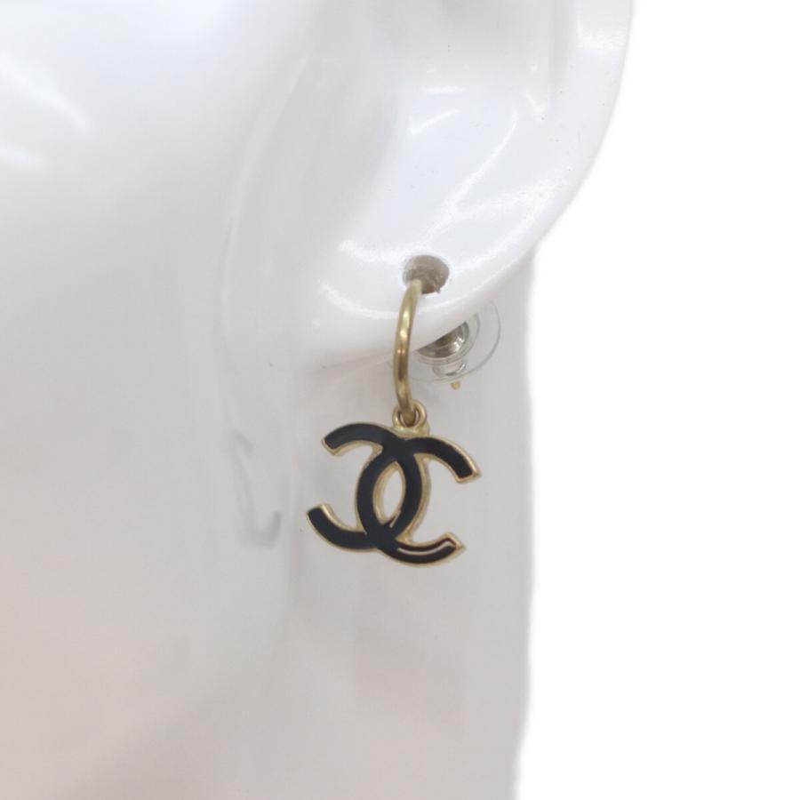 CHANEL（シャネル） 10P 黒 エナメルココマーク フープピアス