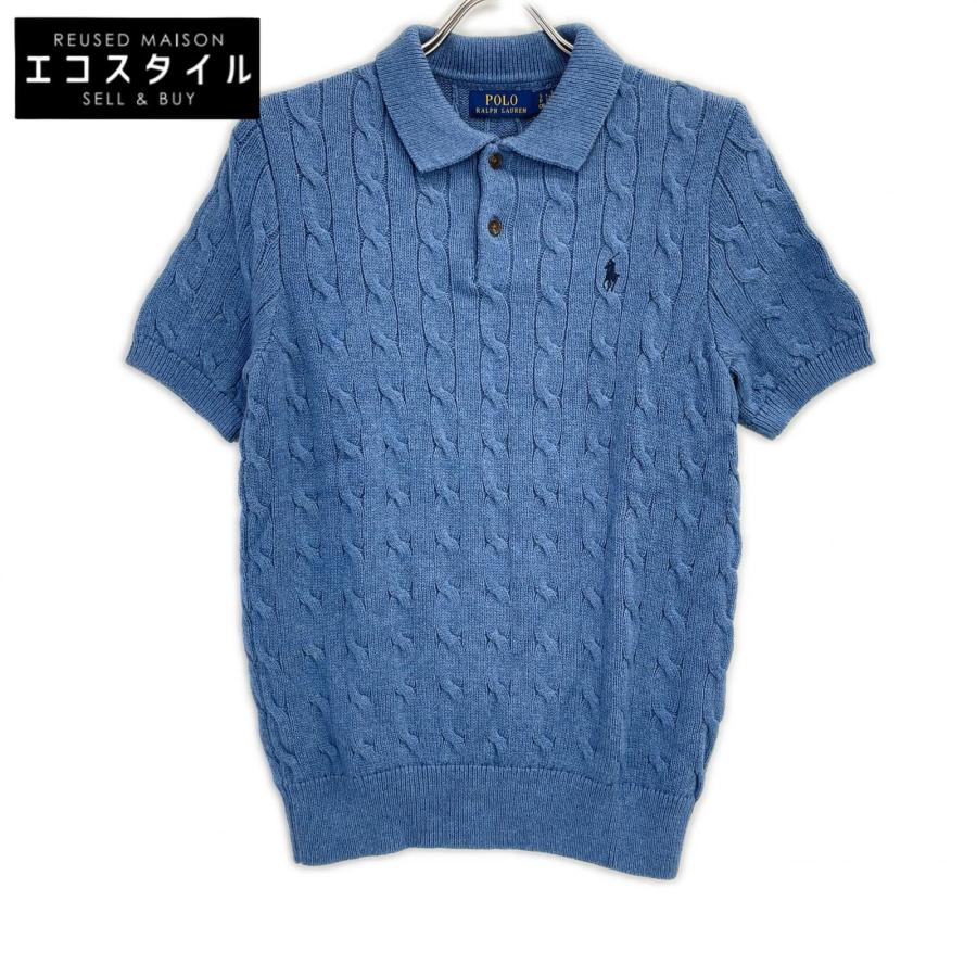 POLObyRalphLauren ポロラルフローレン ブルー 半袖 ケーブルニット