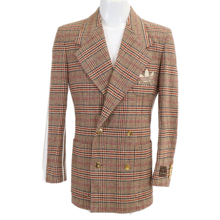 GUCCI グッチ ｘ アディダス【美品/国内正規】691430 グレンチェック ダブルブレスト ジャケット 44 GUCCI（グッチ） 美品/国内正規 xadidas アディダス 691430 グレン