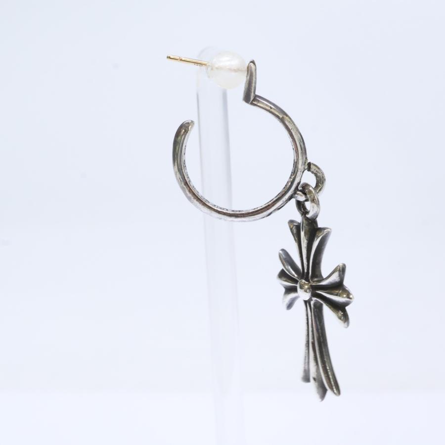 CHROME HEARTS クロムハーツ タイニーCH ピアス 925 14K CHROME HEARTS（クロムハーツ） SV925 x 14K タイニーCHクロス フープ