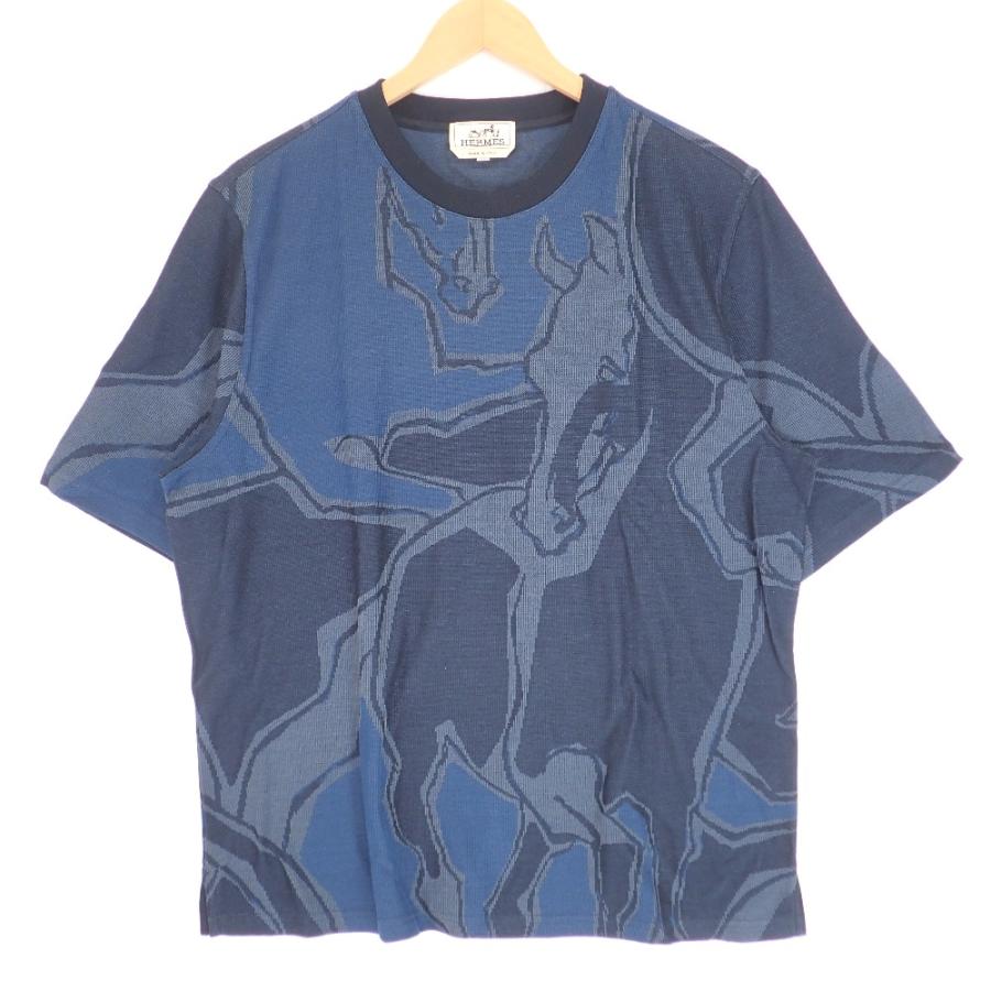 HERMES エルメス 21SS Dance of Horses Light 馬柄 鹿の子Tシャツ 