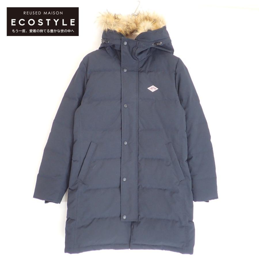DANTON ダントン ダウンコート 36 ネイビー ファー着脱可能 ダントン ロングダウンコート ダウン ネイビー 36 ダントン 36